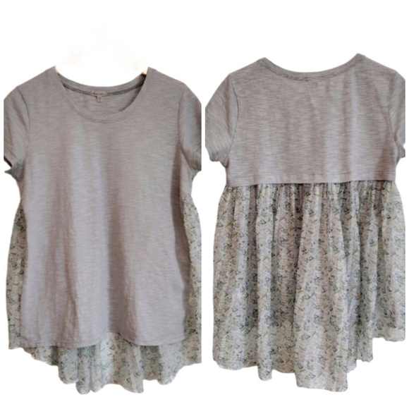 BABYDOLL Mod-O-Doc Mini Dress Sheer Back Floral Contrast Boho Festival Tunic - Picture 1 of 10